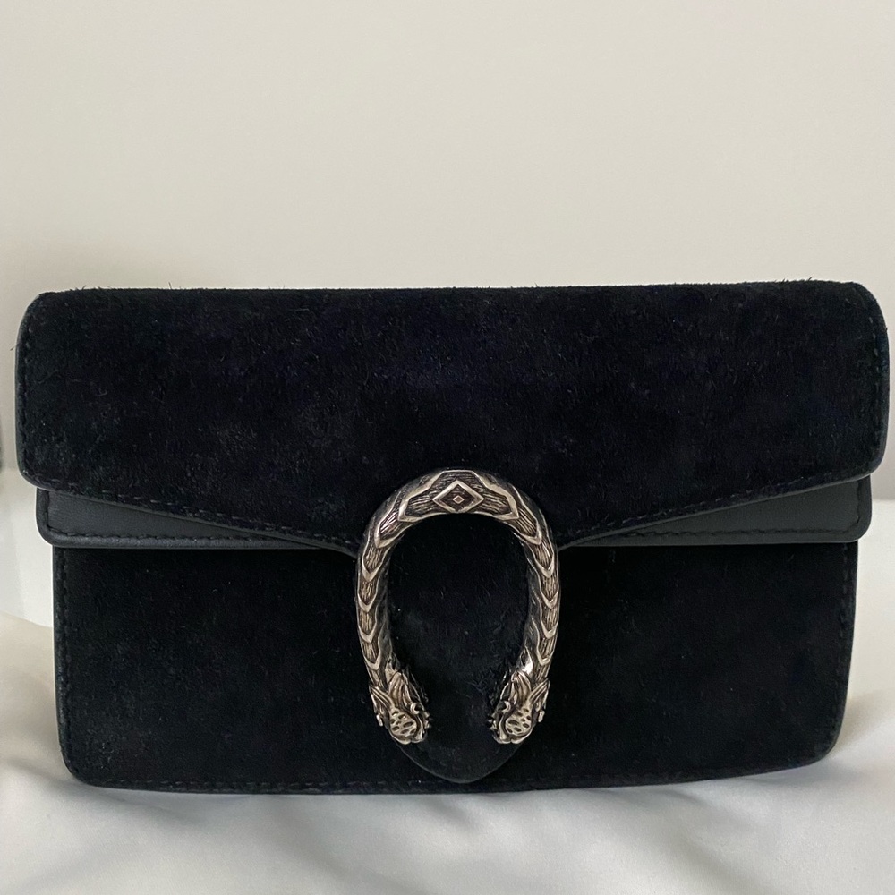 Gucci Super Mini Dionysus in Black Suede - Picture 2 of 8